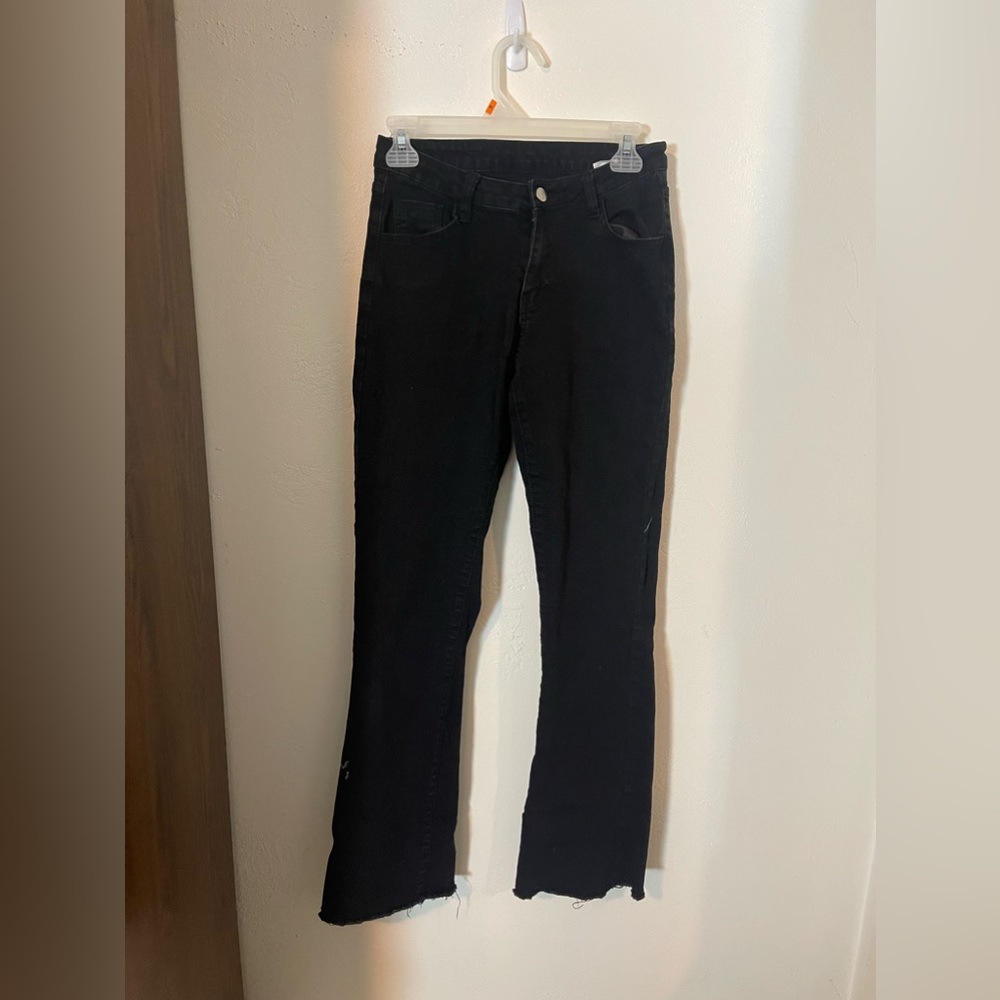 Black flared skinny jeans